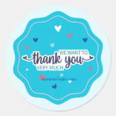 Blauw Hartelijk dank ronde Sticker (Voorkant)