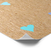 Blauw Hartjes Boho Baby Jongen Spetter Welkom Poster (Hoek)