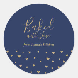 Blauw Hartjes Gebakken met Liefde pakket sticker