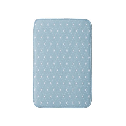 Blauw Hartjes Patroon Badmat (Voorkant Verticaal)