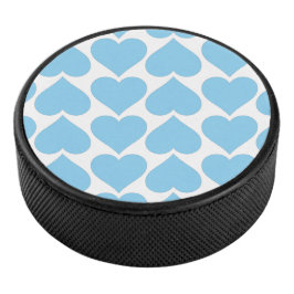 Blauw Hartjes Patroon, Romantisch, Liefde Hockey Puck