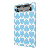 Blauw Hartjes Patroon, Romantisch, Liefde Mini Klembord (Angled2)