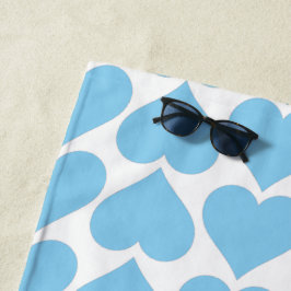 Blauw Hartjes Patroon, Romantisch, Liefde Strandlaken