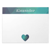 Blauw hartontwerp aanpasbare naam na het openen no notitieblok (Voorkant)