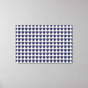 Blauw Hartpatroon Canvas Afdruk