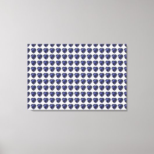 Blauw Hartpatroon Canvas Afdruk (Voorkant)