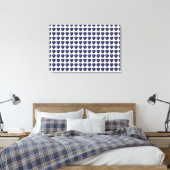 Blauw Hartpatroon Canvas Afdruk (Insitu (Slaapkamer))