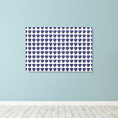 Blauw Hartpatroon Canvas Afdruk (Insitu (Houten vloer))