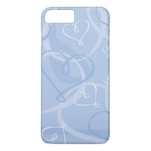 Blauw hartpatroon iPhone 8/7 plus hoesje