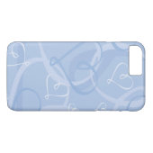 Blauw hartpatroon Case-Mate iPhone case (Achterkant (Horizontaal))