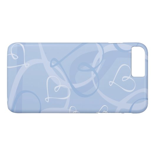 Blauw hartpatroon Case-Mate iPhone case (Achterkant (Horizontaal))