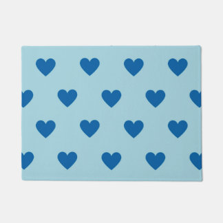 Blauw Hartpatroon Cute Simple Deurmat