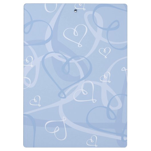 Blauw hartpatroon klembord (Achterkant)