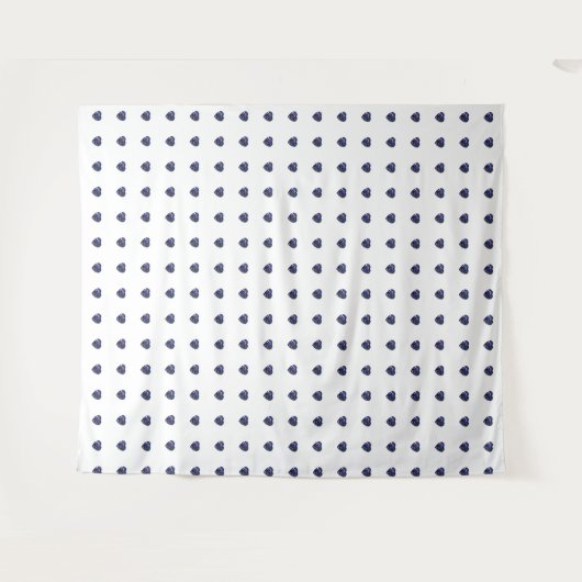 Blauw Hartpatroon Wandkleed (Voorkant (horizontaal))