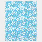 BLAUW HAWAÏ-PATROON (BLAUW) FLEECE DEKEN (Voorkant)