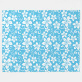 BLAUW HAWAÏ-PATROON (BLAUW) FLEECE DEKEN (Voorkant (Horizontaal))