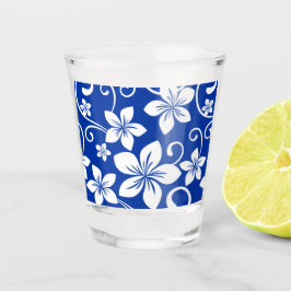 BLAUW HAWAI-PATROON IN KONINKLIJK BLUW SHOT GLAS