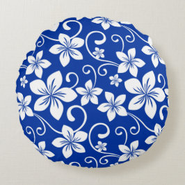BLAUW HAWAI PATROON IN ROOD ROND KUSSEN