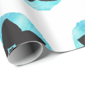 Blauw Hawaïaans ventilator Cadeaupapier (Rol Hoek)