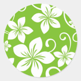 BLAUW HAWAII (LIMOEN) KLASSIEKE RONDE STICKER
