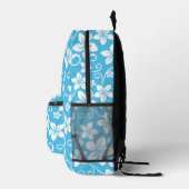 BLAUW HAWAII PATROON IN BLAUW BEDRUKTE RUGZAK (Rechts)