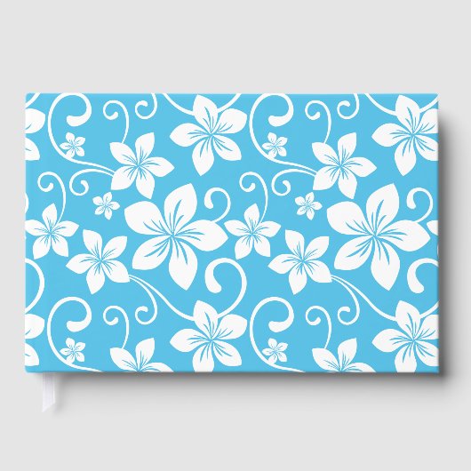 BLAUW HAWAII PATROON IN BLAUW GASTENBOEK (Voorkant)