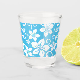 BLAUW HAWAII-PATROON IN BLAUW SHOT GLAS