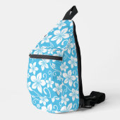 BLAUW HAWAII PATROON IN BLAUW SLING BAG (Rechterhoek)