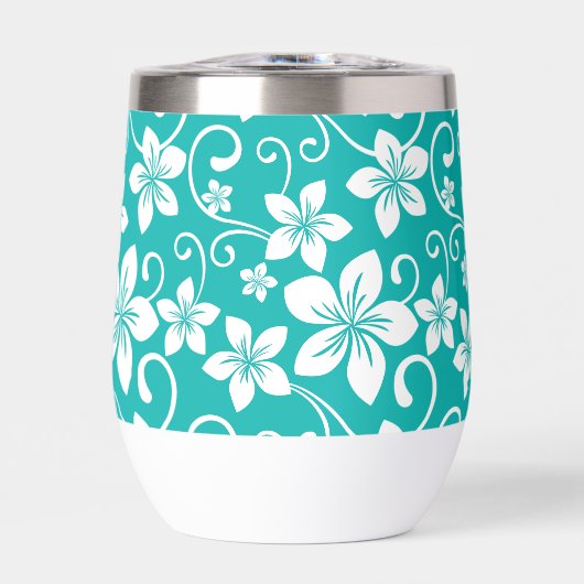 BLAUW HAWAII PATROON IN BLAUWGROEN (Voorkant)