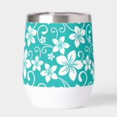 BLAUW HAWAII PATROON IN BLAUWGROEN (Achterkant)