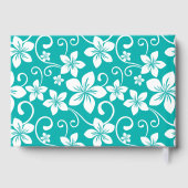 BLAUW HAWAII PATROON IN BLAUWGROEN GASTENBOEK (Achterkant)