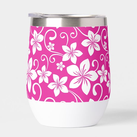 BLAUW HAWAII PATROON IN HEET ROZE (Rechts)