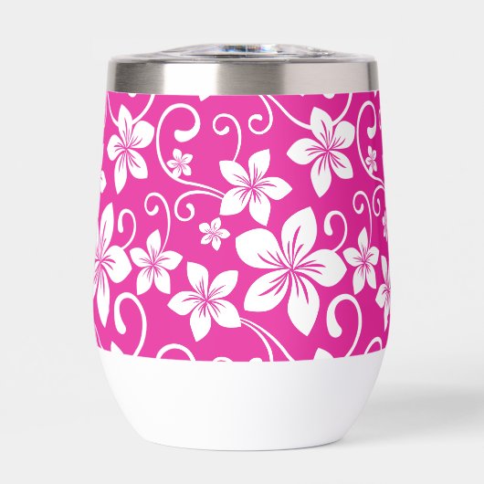 BLAUW HAWAII PATROON IN HEET ROZE (Voorkant)