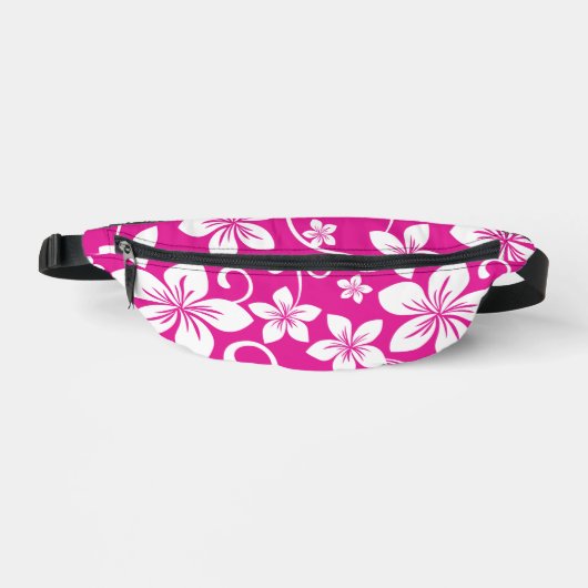 BLAUW HAWAII PATROON IN HEET ROZE HEUPTASJE (Voorkant)