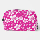 BLAUW HAWAII PATROON IN HEET ROZE TOILETTASJE (Voorkant)