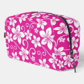 BLAUW HAWAII PATROON IN HEET ROZE TOILETTASJE (Rechterhoek)