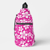BLAUW HAWAIÏ PATROON IN HELDROZE SLING BAG (Voorkant)