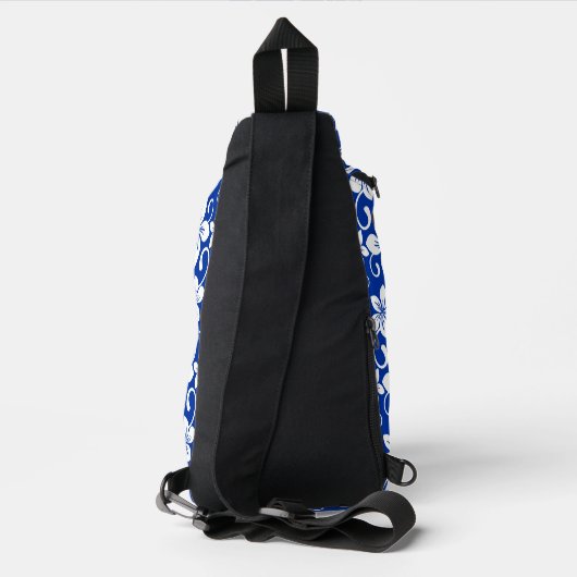 BLAUW HAWAII PATROON IN KONINKLIJK BLAUW SLING BAG (Achterkant)
