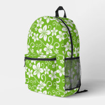 BLAUW HAWAII-PATROON IN LIME