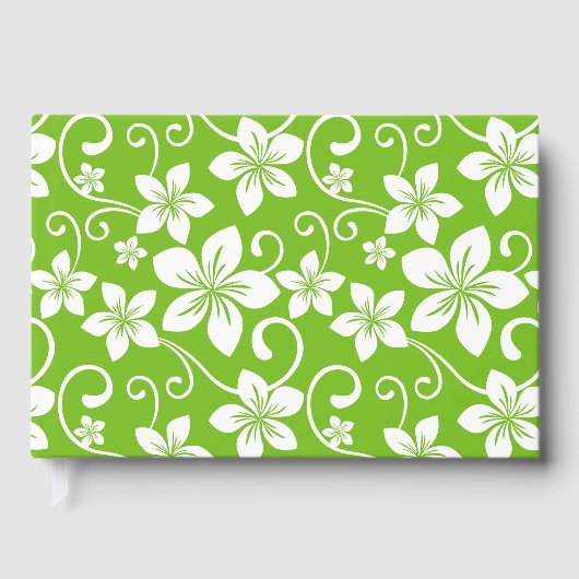 BLAUW HAWAII PATROON IN LIMOEN GASTENBOEK (Voorkant)