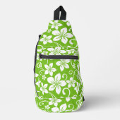 BLAUW HAWAII PATROON IN LIMOEN SLING BAG (Voorkant)