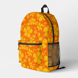 BLAUW HAWAII PATROON IN ORANJE MIX BEDRUKTE RUGZAK