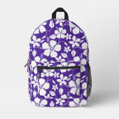 BLAUW HAWAII PATROON IN PAARS BEDRUKTE RUGZAK (Voorkant)