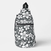 BLAUW HAWAII PATROON IN PEWTER SLING BAG (Voorkant)