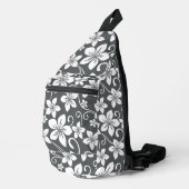BLAUW HAWAII PATROON IN PEWTER SLING BAG (Rechterhoek)