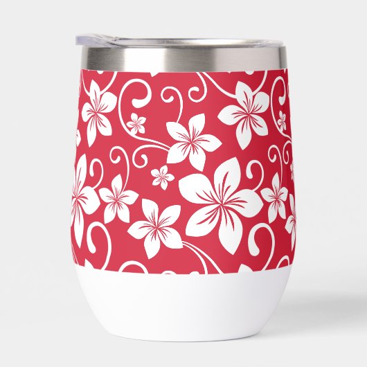 BLAUW HAWAII PATROON IN ROOD (Rechts)