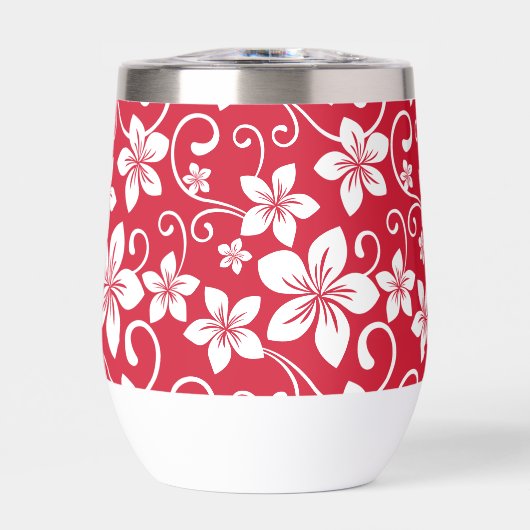 BLAUW HAWAII PATROON IN ROOD (Voorkant)