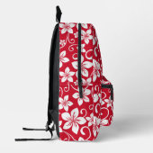 BLAUW HAWAII PATROON IN ROOD BEDRUKTE RUGZAK (Links)