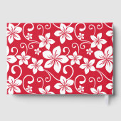 BLAUW HAWAII PATROON IN ROOD GASTENBOEK (Achterkant)