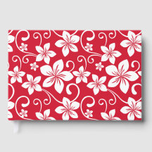 BLAUW HAWAII PATROON IN ROOD